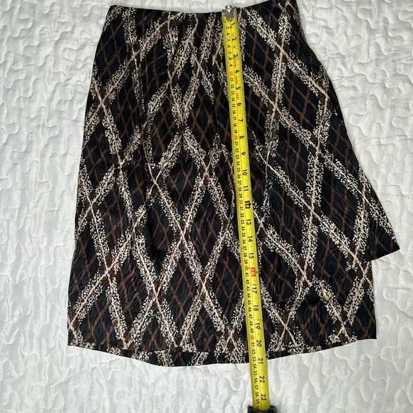 Vintage 90s Jacqueline Ferrar 100% Silk Skirt Abstract Print Petite Size 2 Lined - Picture 12 of 14